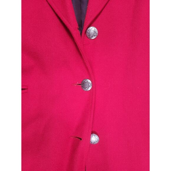 Vintage Pioneer Wear Womens‎ Large Red Duster Overcoat Western Wool Blend 22512 - Picture 3 of 13